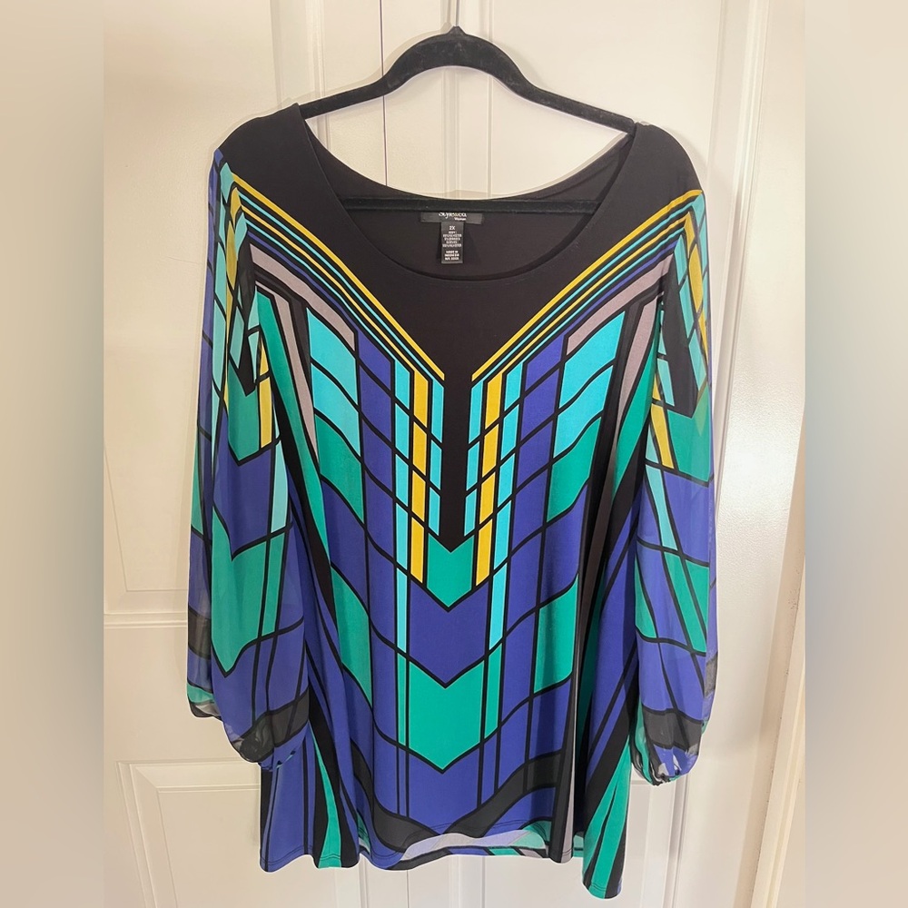 Vibrant Geometric Women's Tunic Tee